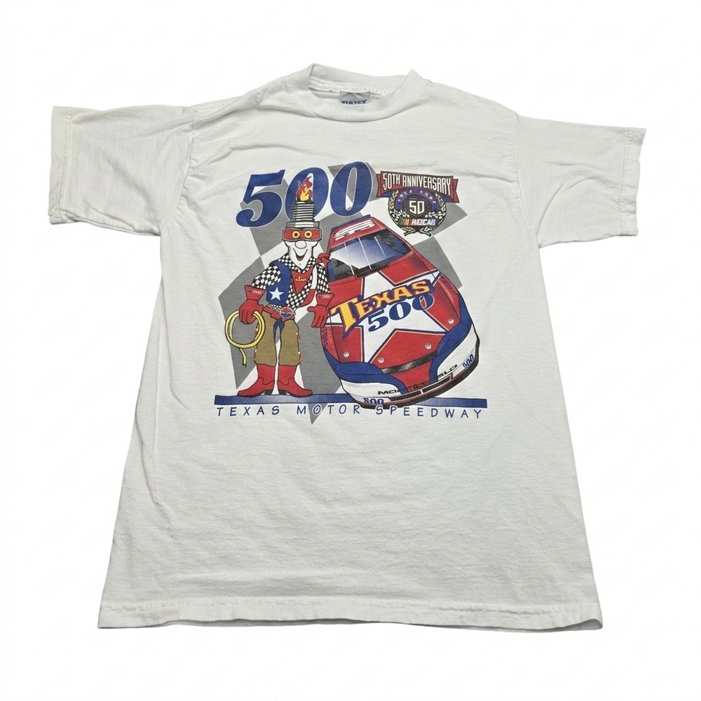 Vintage 1998 Texas 500 NASCAR T-Shirt Youth M 10-12 Sparky Texas Motor Speedway
